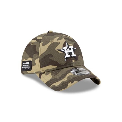 Green Houston Astros Hat - New Era MLB Armed Forces Weekend 9TWENTY Adjustable Caps USA7965481